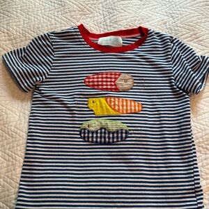 Jack and Jill Boys 5t-6t Smocked fishing lure shirt